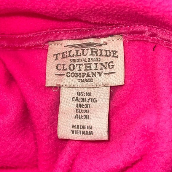Telluride Clothing Co. Hot Pink Fleece Pullover w/ Split Cuffs & Funnel Neck XL - Picture 6 of 10